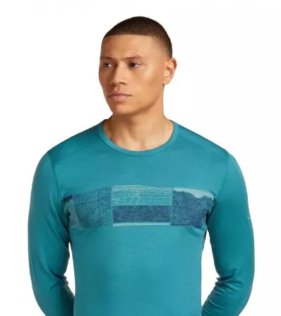 Блуза Icebreaker M's Merino 200 Oasis LS Crewe Thermal Top Elevation Line